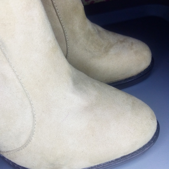 Zara Trafaluc Women's Tan Suede Block Heeled Boots - Picture 3 of 10